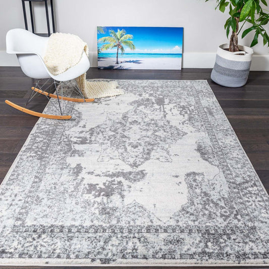 Tapis Roma Diamond Gris 4x6 | Carpette Roma Diamond grise 4 x 6 | D80GOM7N