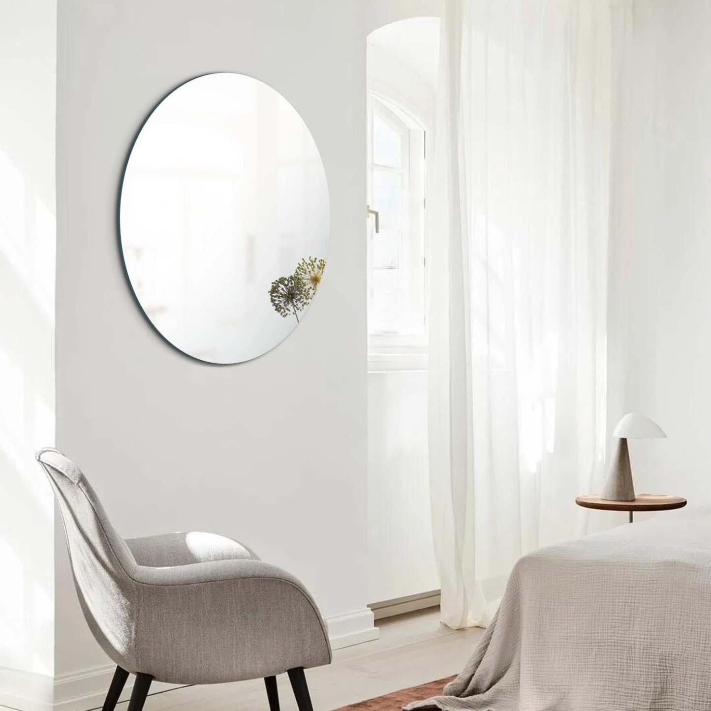 Arcus 30 X 30 Round Frameless Straight Edge Mirror|Miroir rond Arcus 30 po x 30 po sans cadre avec bordure droite