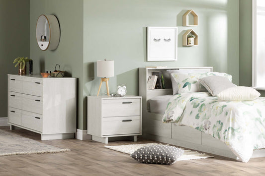 Fynn Twin Mates Bed With 3 Drawers - Winter Oak | Fynn Lit matelot 3 tiroirs Simple - Chêne hivernal | D83GU99M