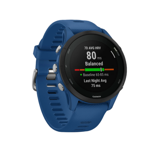 Garmin Forerunner® 255 Montre Gps Intelligente - Suivi De La Santé Quotidienne Avec Une Autonomie De 14 Jours - Bleu Tidal