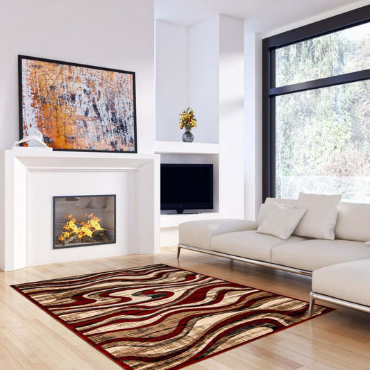 Tapis rouge Allonah - 7'10 X 10'2 |Carpette Allonah rouge - 7 pi 10 po x 10 pi 2 po