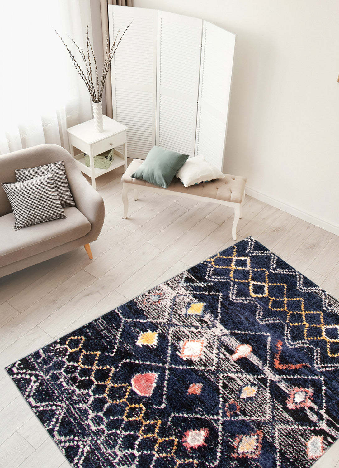 Tapis Makondo Classic bleu marine - 244 x 305 cm | D283NPHK