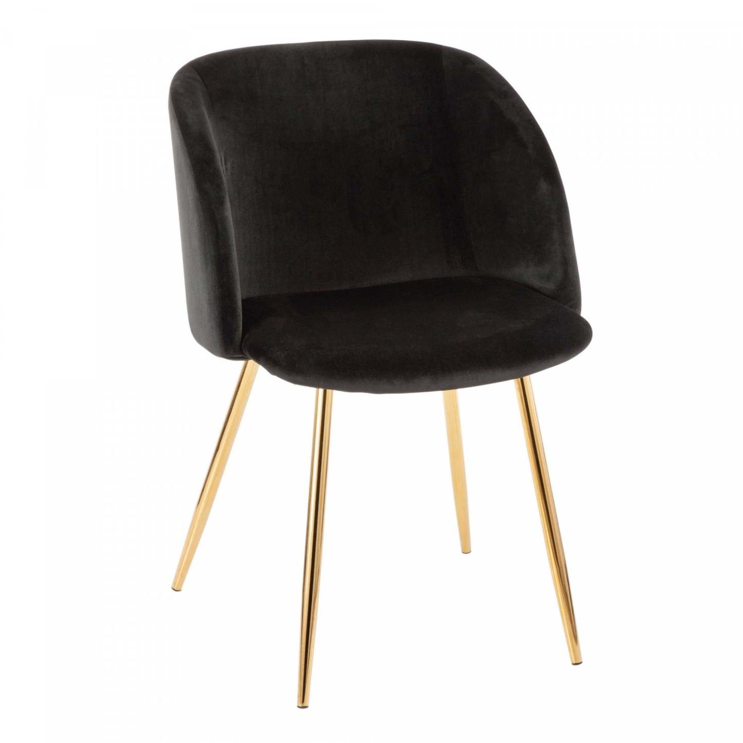 LumiSource Fran Black Velvet Contemporary Dining Chair - Ensemble de 2|Chaise de salle à manger contemporaine Fran en velours noir - ensemble de 2