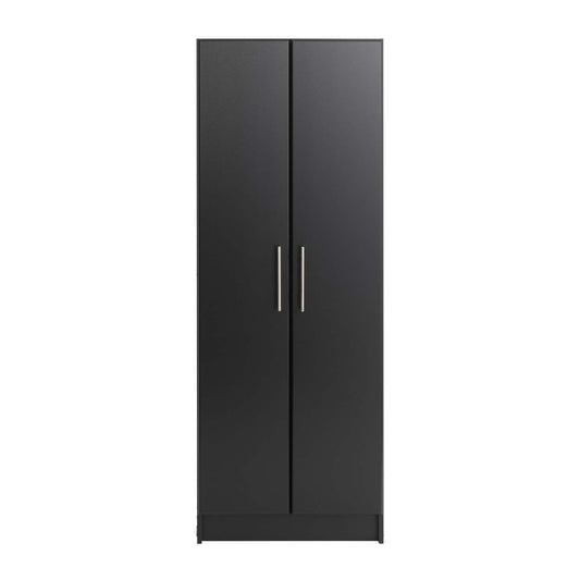 Armoire de rangement profonde Elite avec tablettes fixes et réglables - Noir|Armoire profonde de rangement Elite avec tablettes fixes et réglables - noire