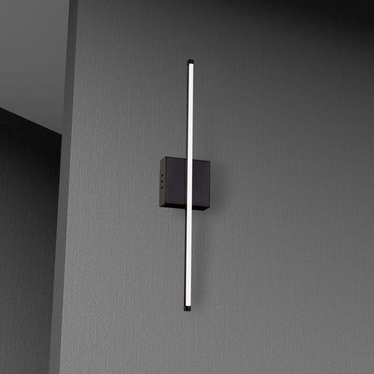 Dainolite Array LED Wall Sconce Vertical 19w Matte Black White Acrylique Diffuseur Lampe|Applique murale verticale Array de Dainolite en acrylique blanc qui diffuse la lumière, avec fini noir mat et ampoule à DEL de 19 W