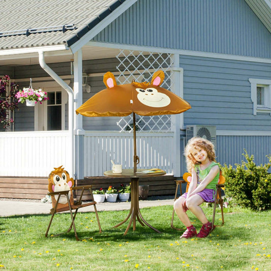 Outsunny Ensemble Table Et Chaises De Pique-nique Pour Enfants, Meubles De Jardin Pliants D'extérieur