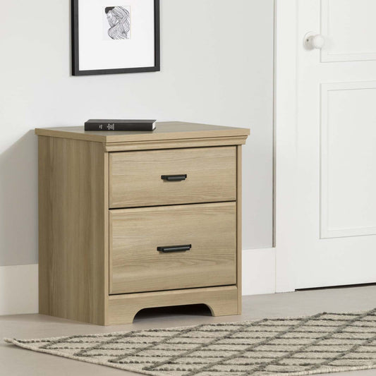 Versa 2-Drawer Nightstand - Frêne naturel|Table de nuit Versa à 2 tiroirs - frêne naturel