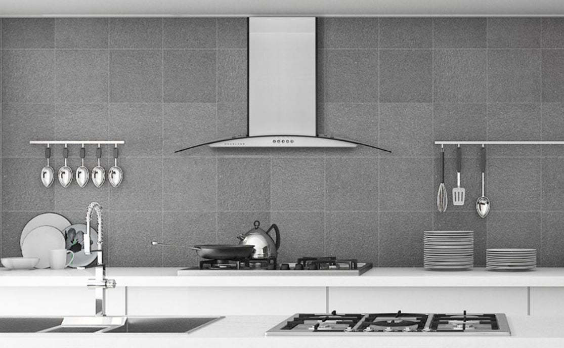 Hotte de cuisine murale Hauslane 30 avec auvent en verre - WM-600SS-30|Hotte de cuisinière murale Hauslane de 30 po de style auvent en verre - WM-600SS-30