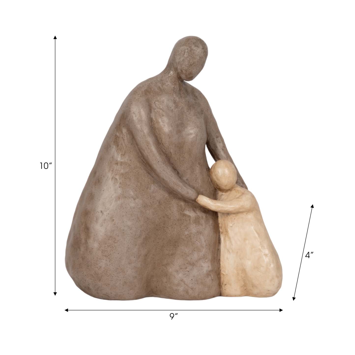 Résine 10 Parent et Enfant - Marron|Parent et enfant de 10 po en résine - brun