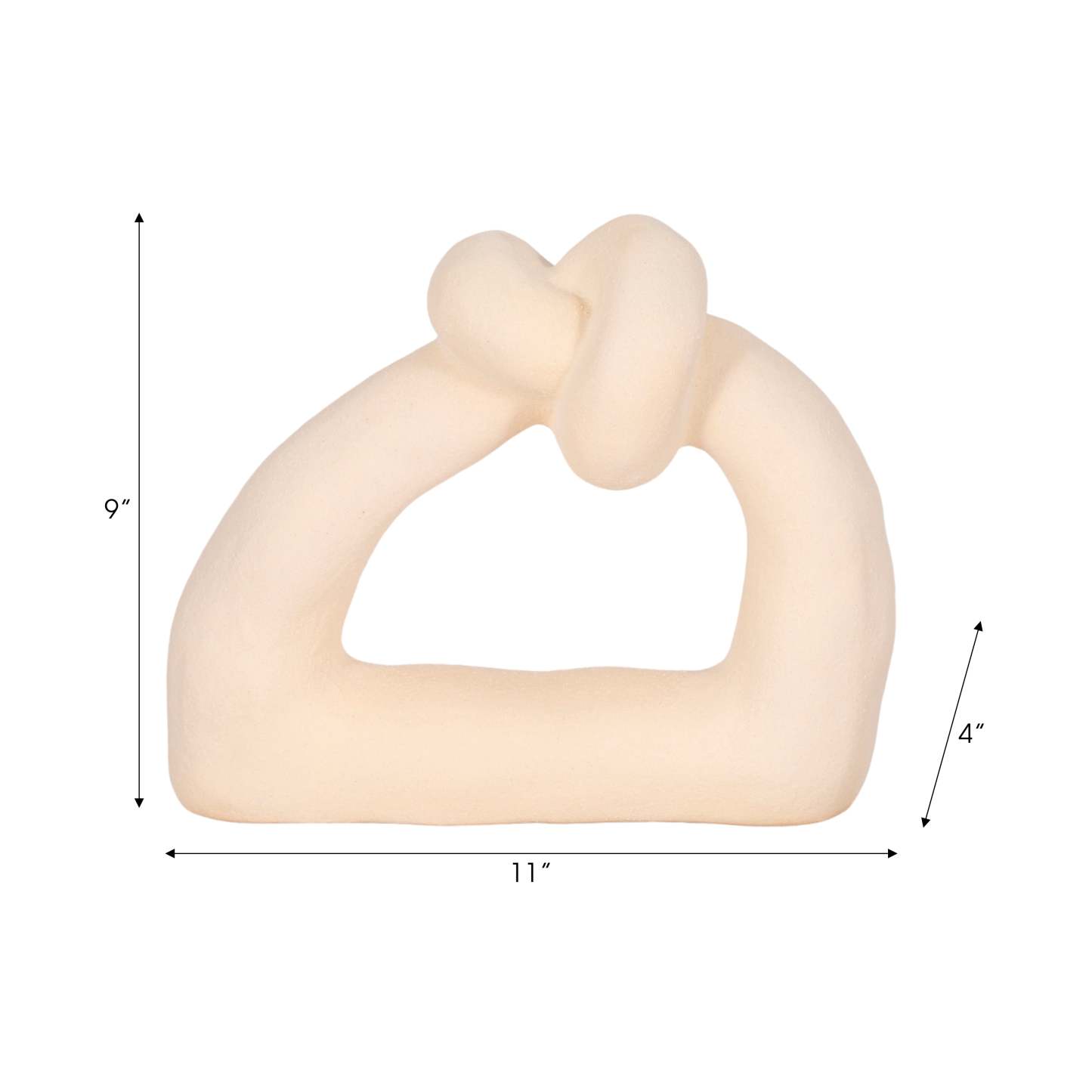 Sand Glaze Ceramic 11 Knot with Open Cut-Out - Ivory|Nœud de 11 po en céramique avec glacis de sable et découpe - ivoire