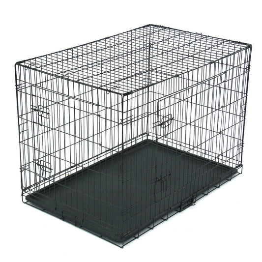 Cage de transport pliable en acier pour animaux de compagnie (chats et chiens) de 24 à 48 pouces, enclos métallique.