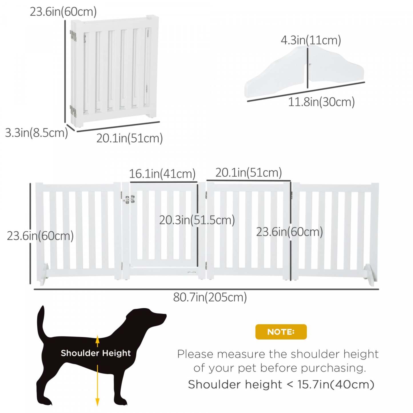 Pawhut Porte Pour Chien Pliable Avec Porte, 4 Panneaux Porte Pour Animaux De Compagnie Autoportante Avec Pieds De Support Parc Intérieur