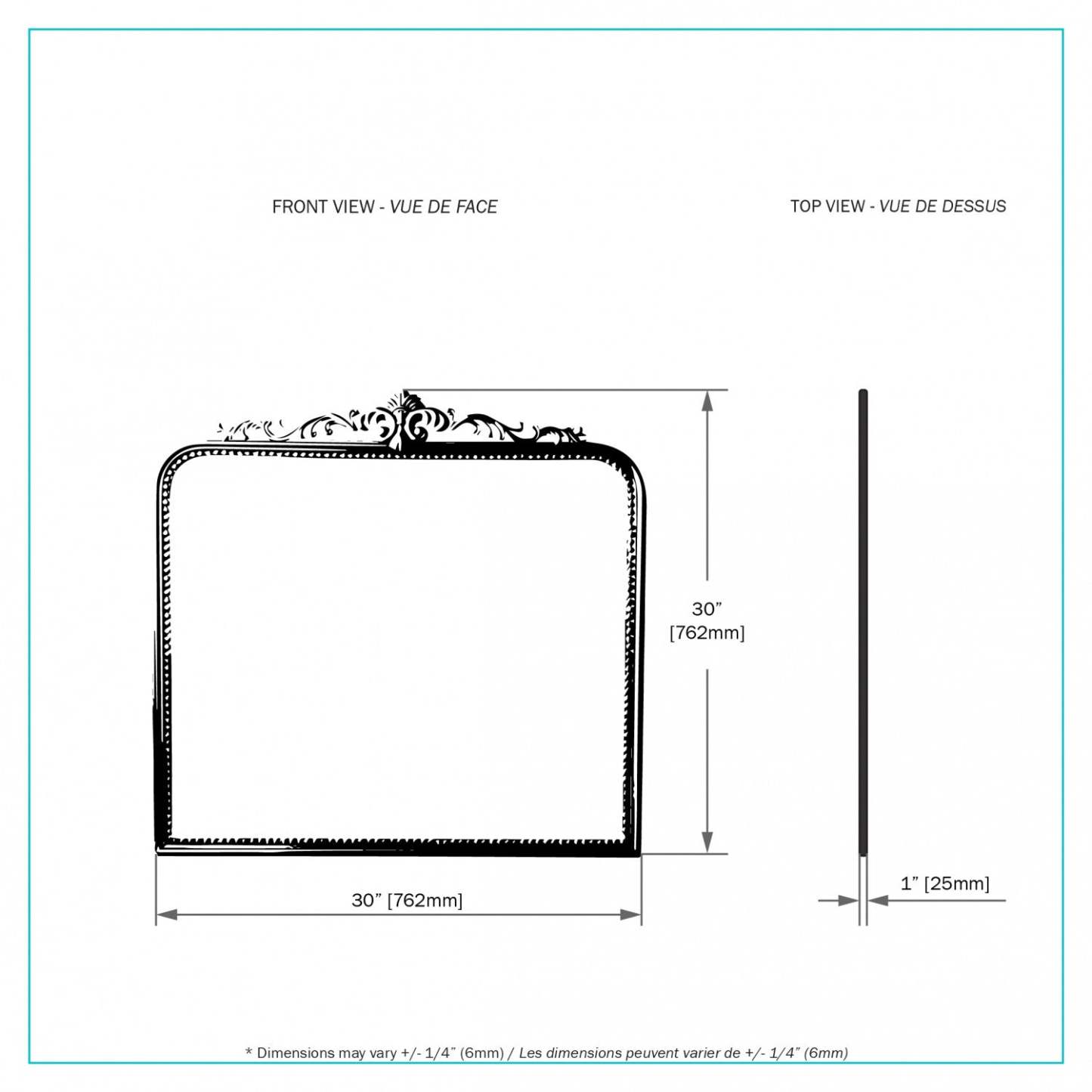 Miroir Camans de 29,92 po doré
