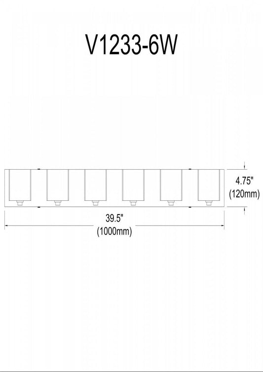 Dainolite Verona 6 Light Vanity Light Polished Chrome Finish Frosted Glass Shade Lamp|Lumière de coiffeuse Verona de Dainolite avec abat-jour en verre givré, fini chromé poli et 6 ampoules