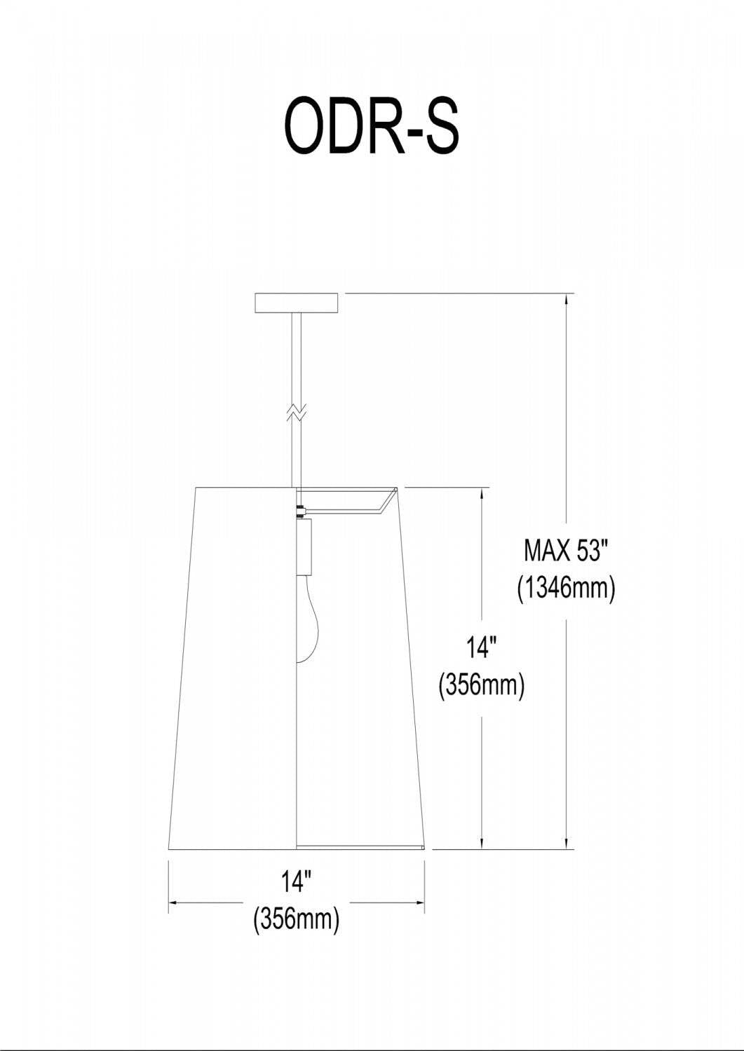 Dainolite Oversize Drum 1 Light Pendant conique Drum Small White Shade Lamp|Petit luminaire suspendu de Dainolite avec très grand abat-jour cylindrique effilé blanc et 1 ampoule