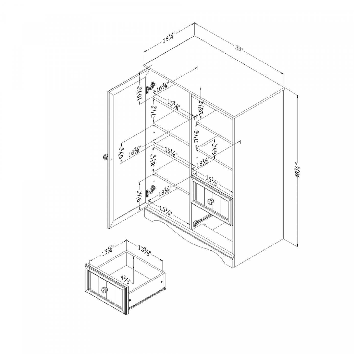 Armoire Savannah - Blanc pur | Savannah Commode à porte - Blanc solide | D83G7V1H