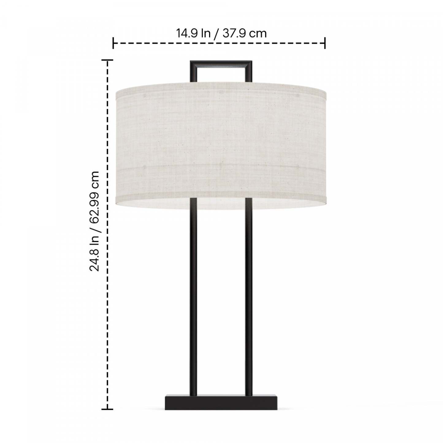 25 Lampe de table moderne noire avec abat-jour texturé | Lampe de table moderne noire de 25 po avec abat-jour texturé