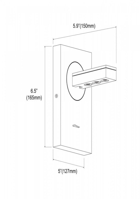 Dainolite Wynne LED Reading Lamp Silver Finish|Lampe de lecture Wynne de Dainolite avec finition argentée et ampoule à DEL