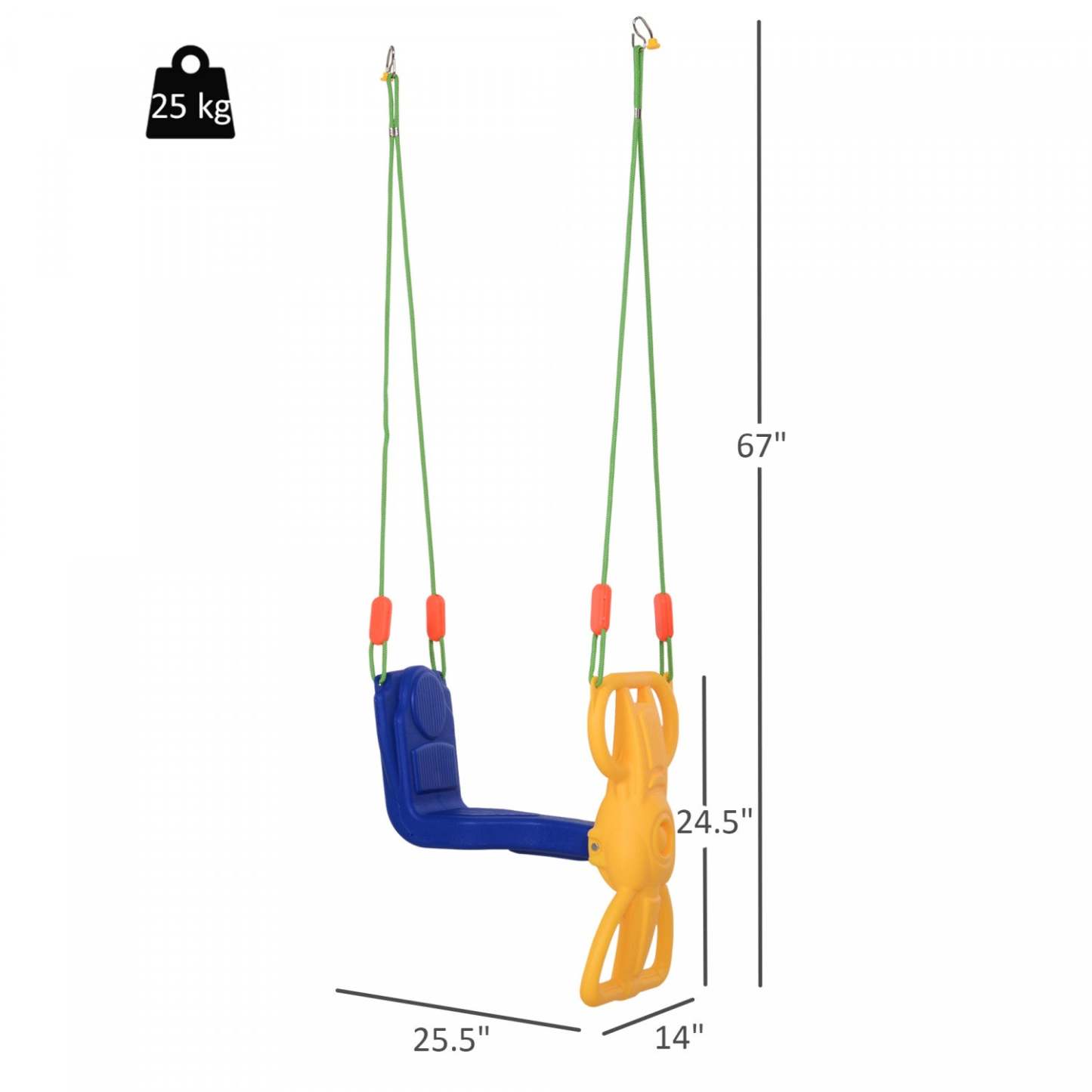 Qaba Balancoire Enfants En Plastique Suspendue Pour Aire De Jeux Exterieure 3 Ans Et Plus
