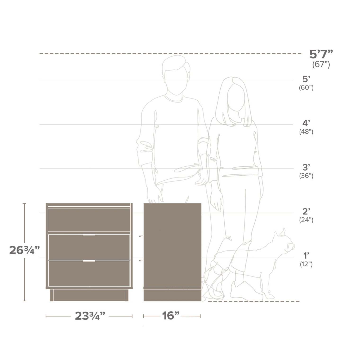 Prepac Simply Modern 23.75 2-Drawer Nightstand - White|Table de nuit Simply Modern de Prepac de 23,75 po à 2 tiroirs - blanche