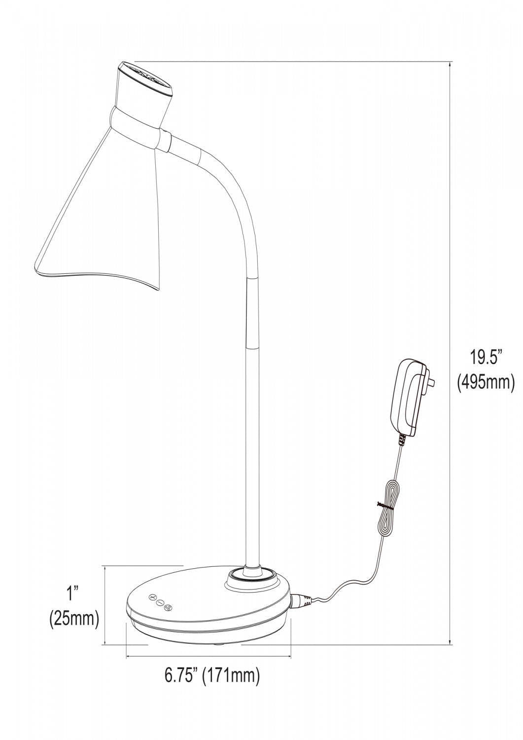 Lampe de table Dainolite finition argentée avec ampoule LED de 6 W