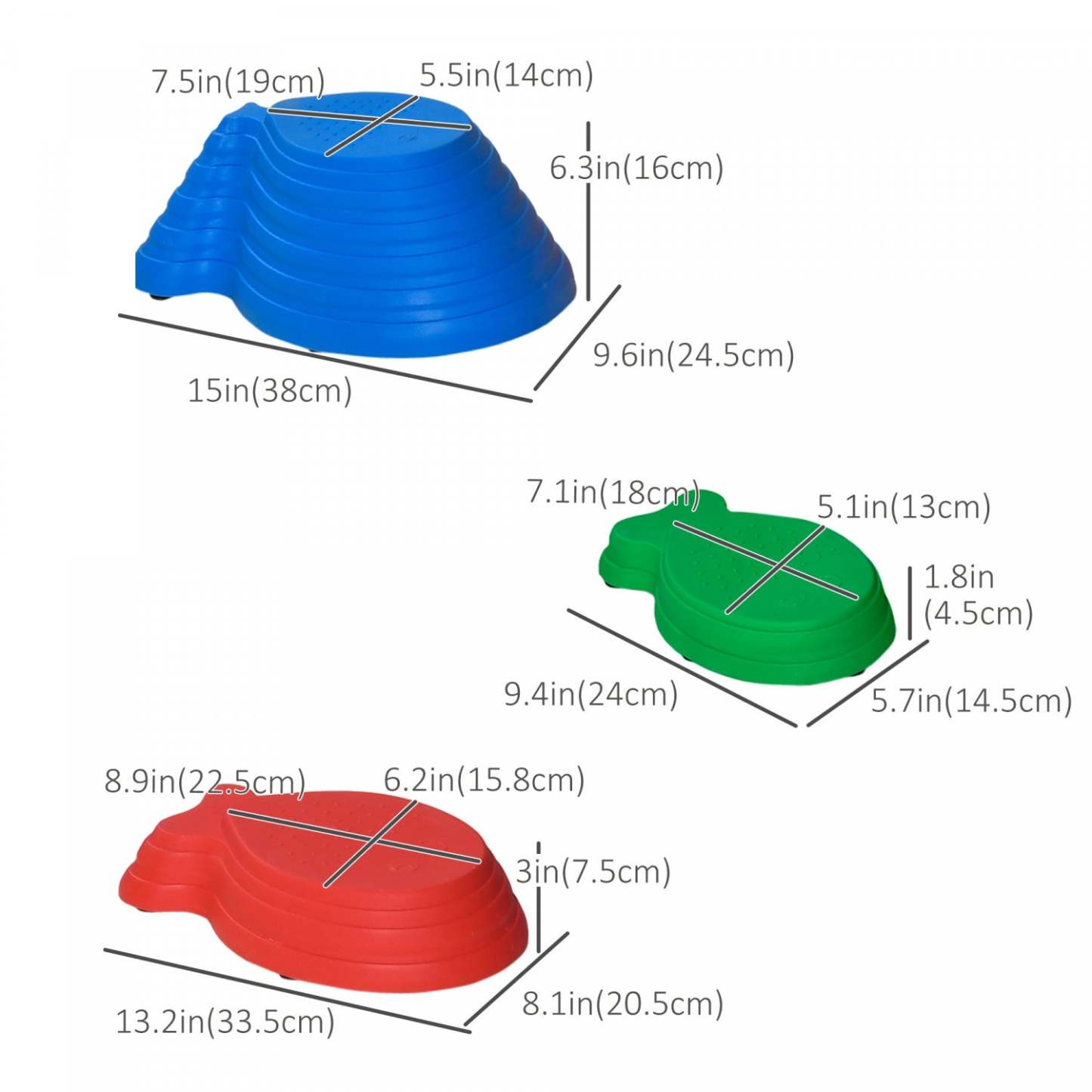 Outsunny 8 Pcs Pierres D'équilibre Pour La Coordination Des Enfants, Parcours D'obstacles, Jeu Senso