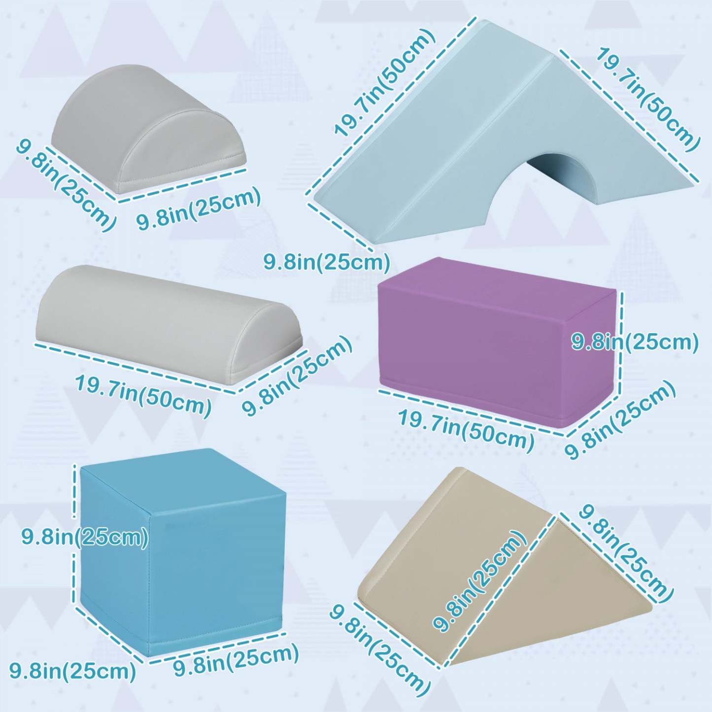 Soozier Blocs De Jeu Souples 11pcs, Jouet De Gymnastique Pour Enfants, Blocs De Construction Et D'empiler