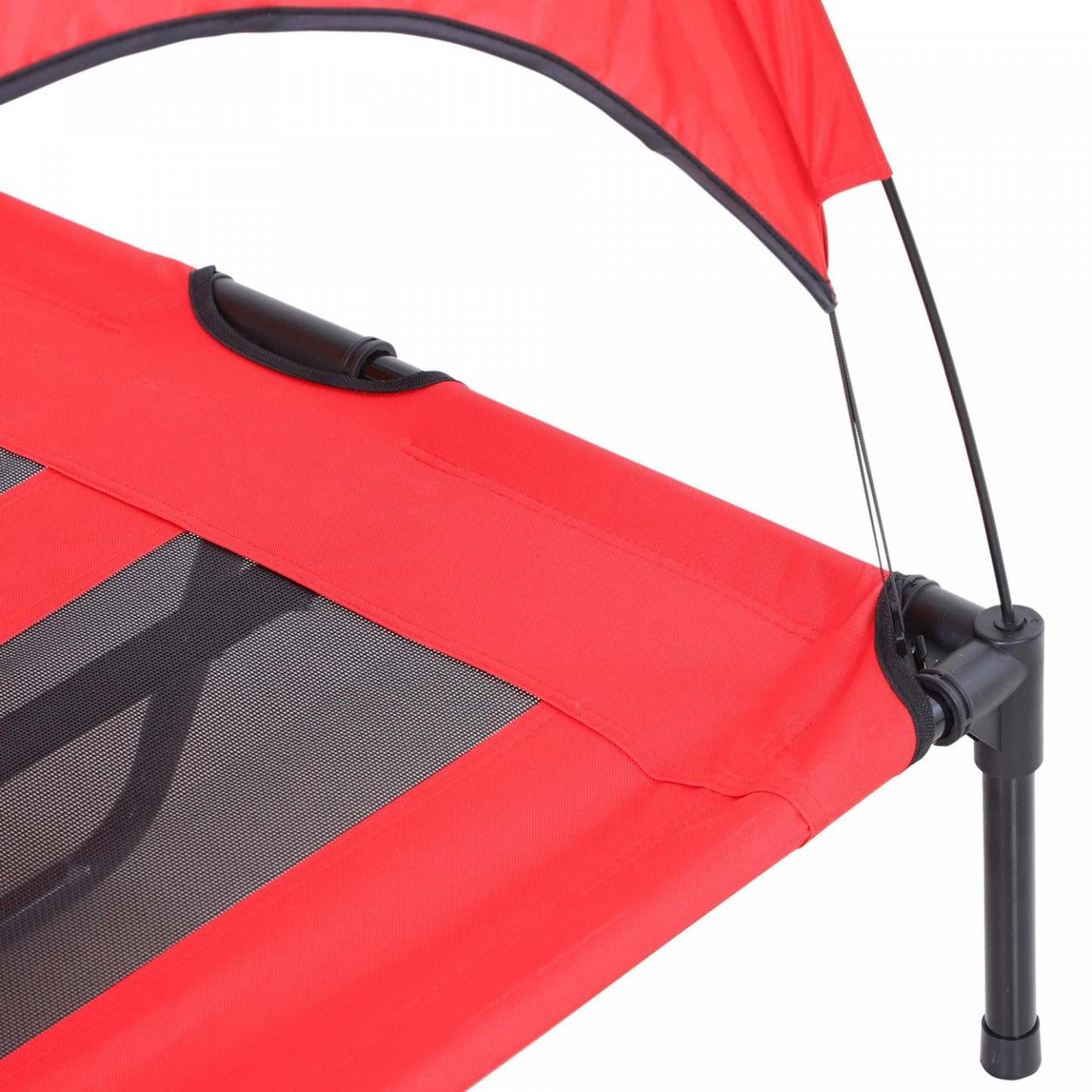 Pawhut Lit Élevé Refroidissant Pour Animaux De Compagnie Lit Pour Chien Portable Avec Auvent Pour Chiens De Grande Taille, Intérieur & Extérieur