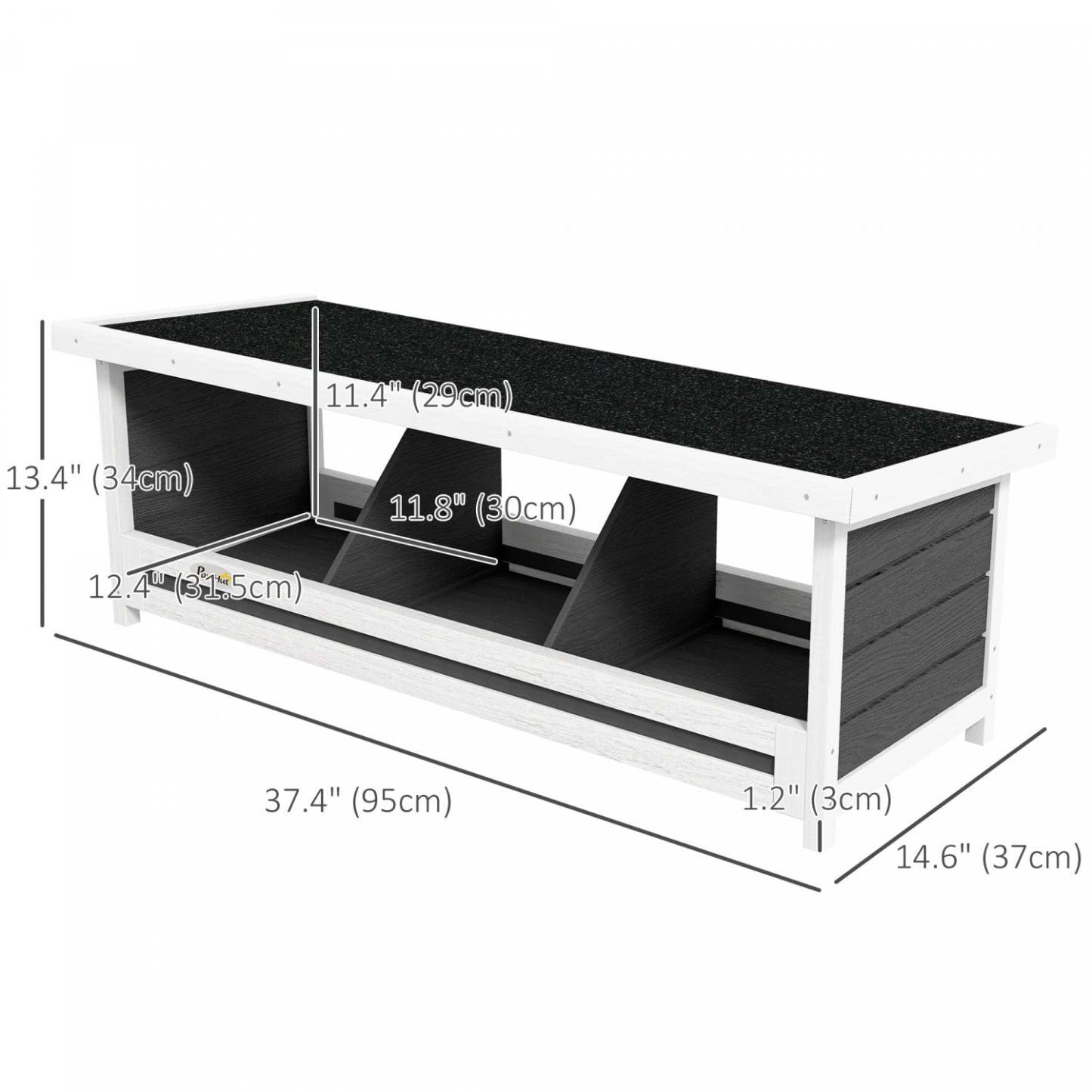 Pawhut Nichoir en Bois pour Poules, Boîte de Ponte, Accessoires pour Poulailler avec Toit en Asphalte