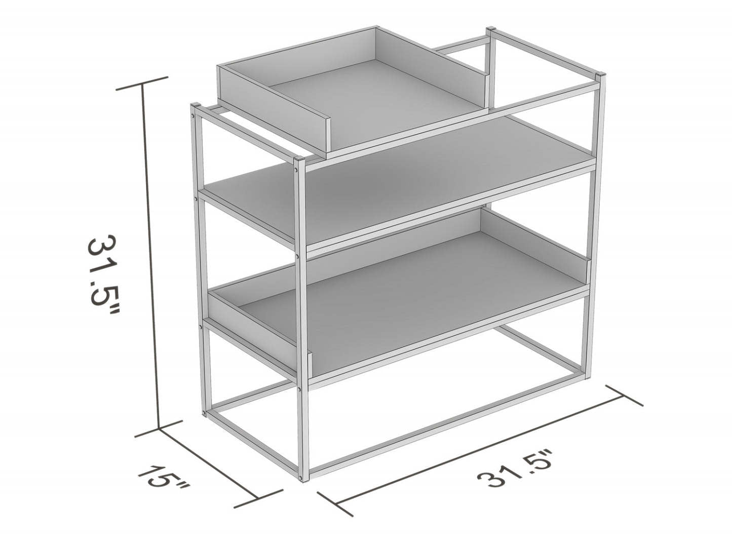 Console de 32 po avec tablette de rangement - bois recyclé brun et métal noir