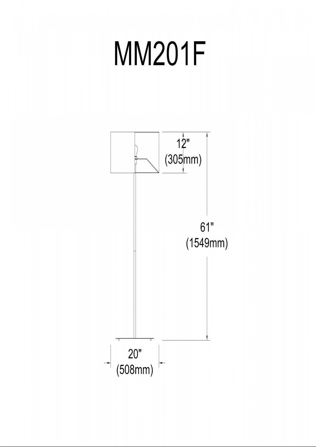Dainolite Maine 1 Light Lampadaire Black Square Shade|Lampe à pied Maine de Dainolite avec abat-jour carré noir et 1 ampoule