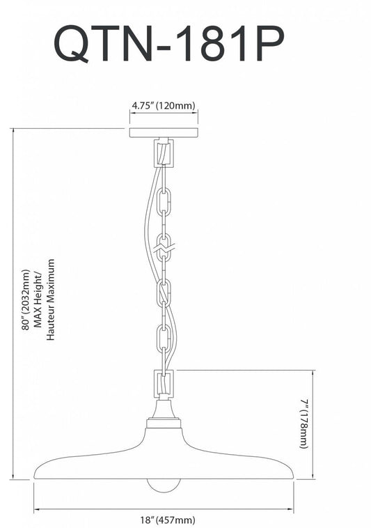 Dainolite Quentin 1 Light Pendant Aged Brass Matte Black/Gold Shade Lamp|Luminaire suspendu Quentin de Dainolite avec abat-jour noir mat et doré, finition laiton vieilli et 1 ampoule