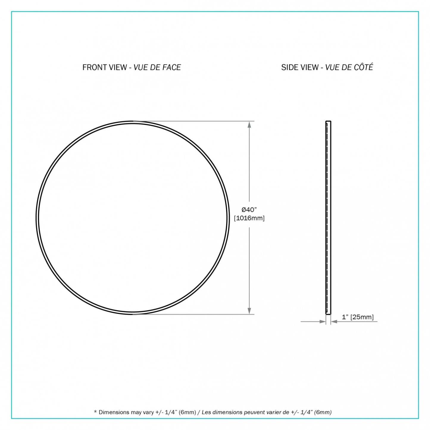 Miroir Stooni de 39,96 po noir