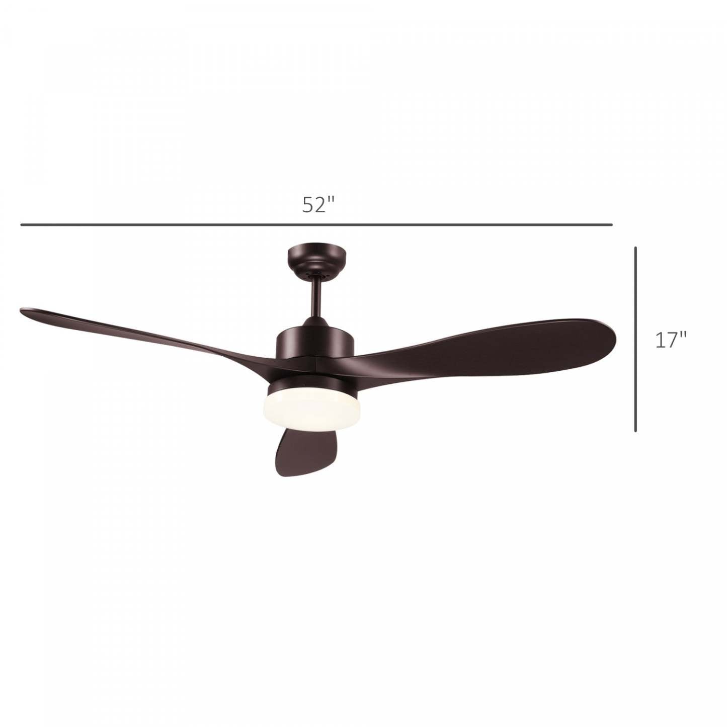 Homcom Ventilateur De Plafond Réversible À 6 Vitesses Avec Lumière|Homcom 6 Speed Reversible Ceiling Fan With Light