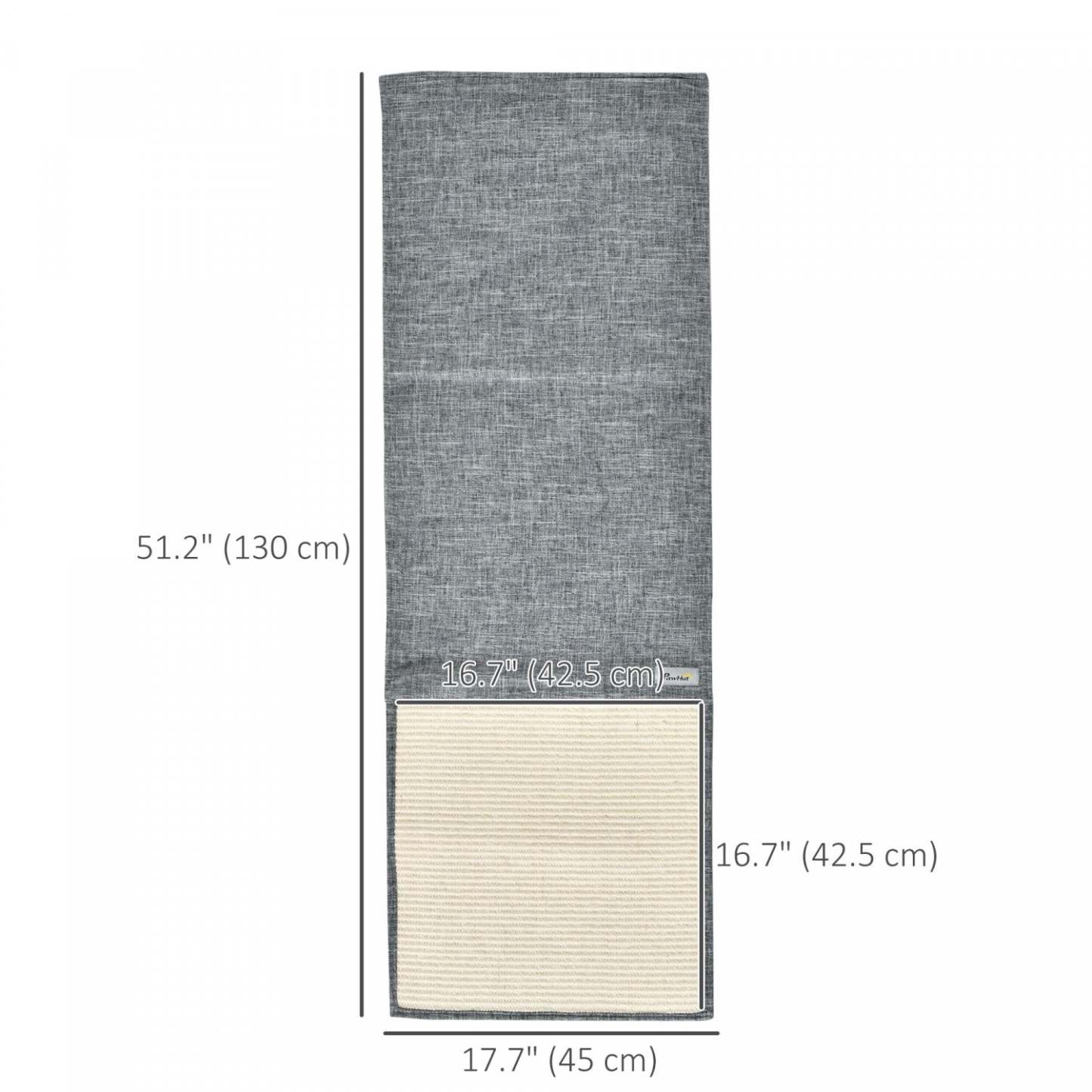 Pawhut 2pcs Tapis à Gratter pour Chat Matelas Couverture Griffeur pour Chaton Gris | Pawhut Tapis Griffoir Chat Tapis à Gratter en Sisal Tapis à Chat pour le Sofa Protection Côté Gauche