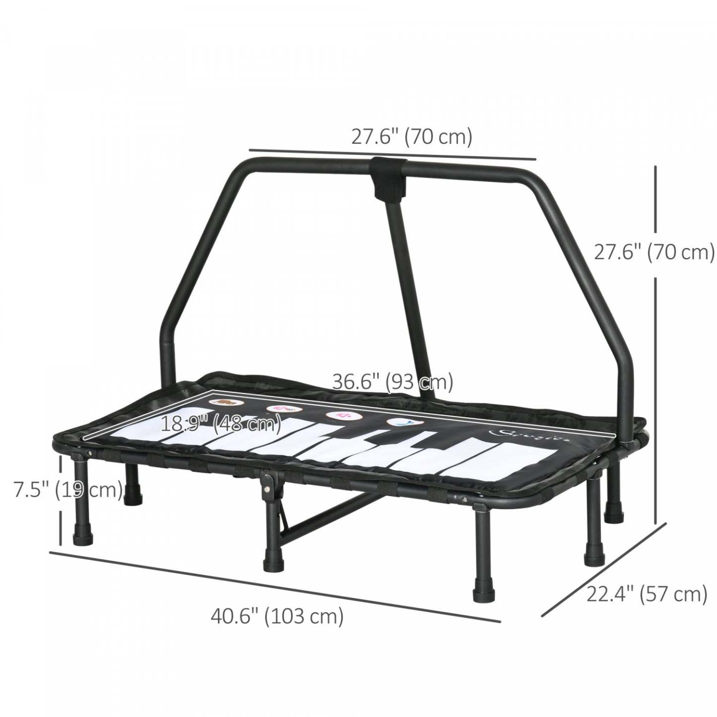 Soozier Trampoline Pour Enfants Avec Fonction Musicale Cadre En Acier Intérieur Rebondisseur Âge 3 À 8 Ans|Outsunny Trampoline Pour Enfants Avec Fonction Musicale Cadre En Acier Intérieur Rebond Âge 3 À 6 Ans