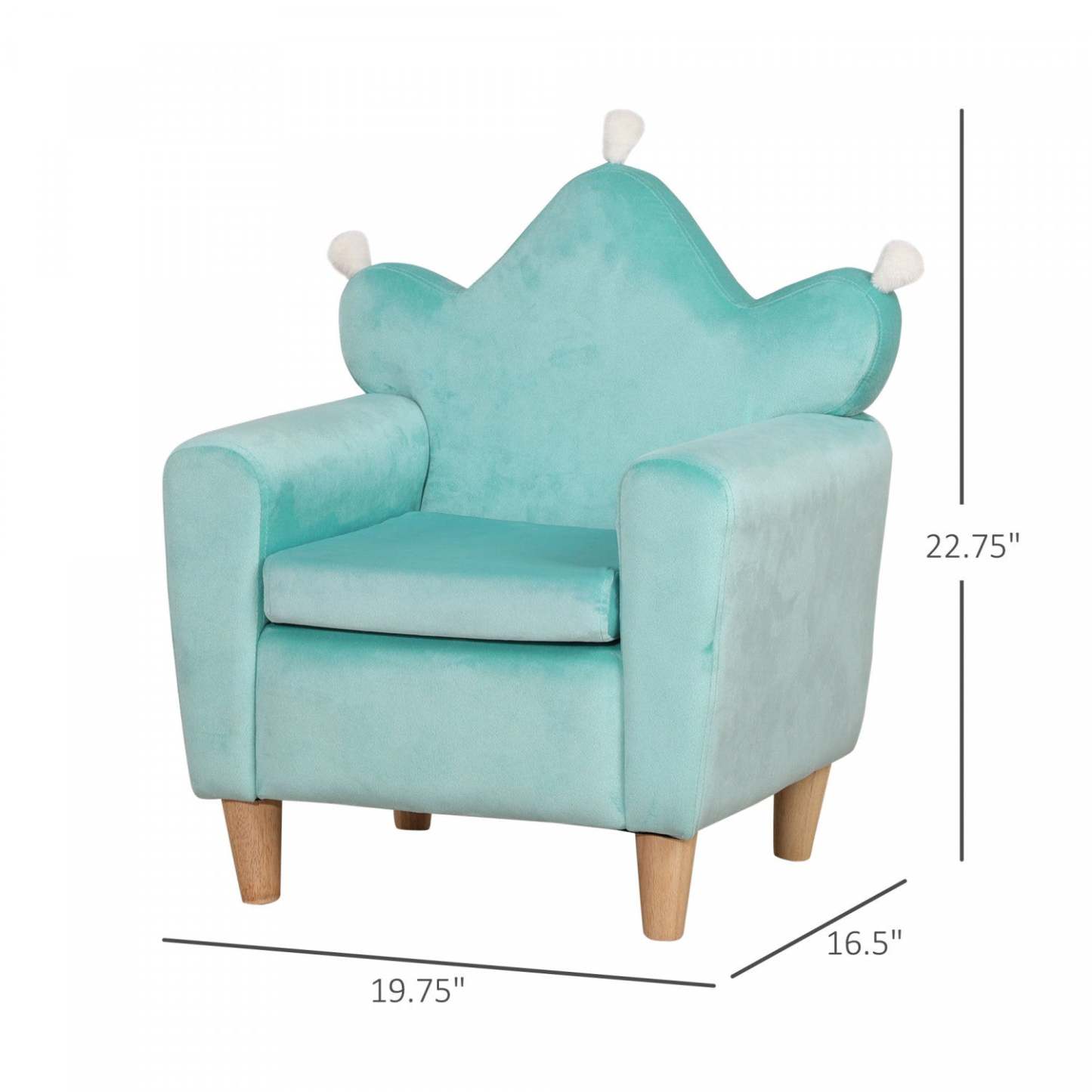 Qaba Kids Sofa, Armrest Chair For Preschool, Toddler Couch For Kids Room, Kindergarten, Dutch Velvet|Qaba Fauteuil Enfant Design Scandinave Compartiment De Rangement Grand Confort Accoudoirs Assise Dos