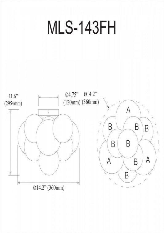 Dainolite Miles 3 Light Flush Mount Matte Black Frosted Glass Lamp|Plafonnier affleuré Miles de Dainolite en verre givré, avec fini noir mat et 3 ampoules