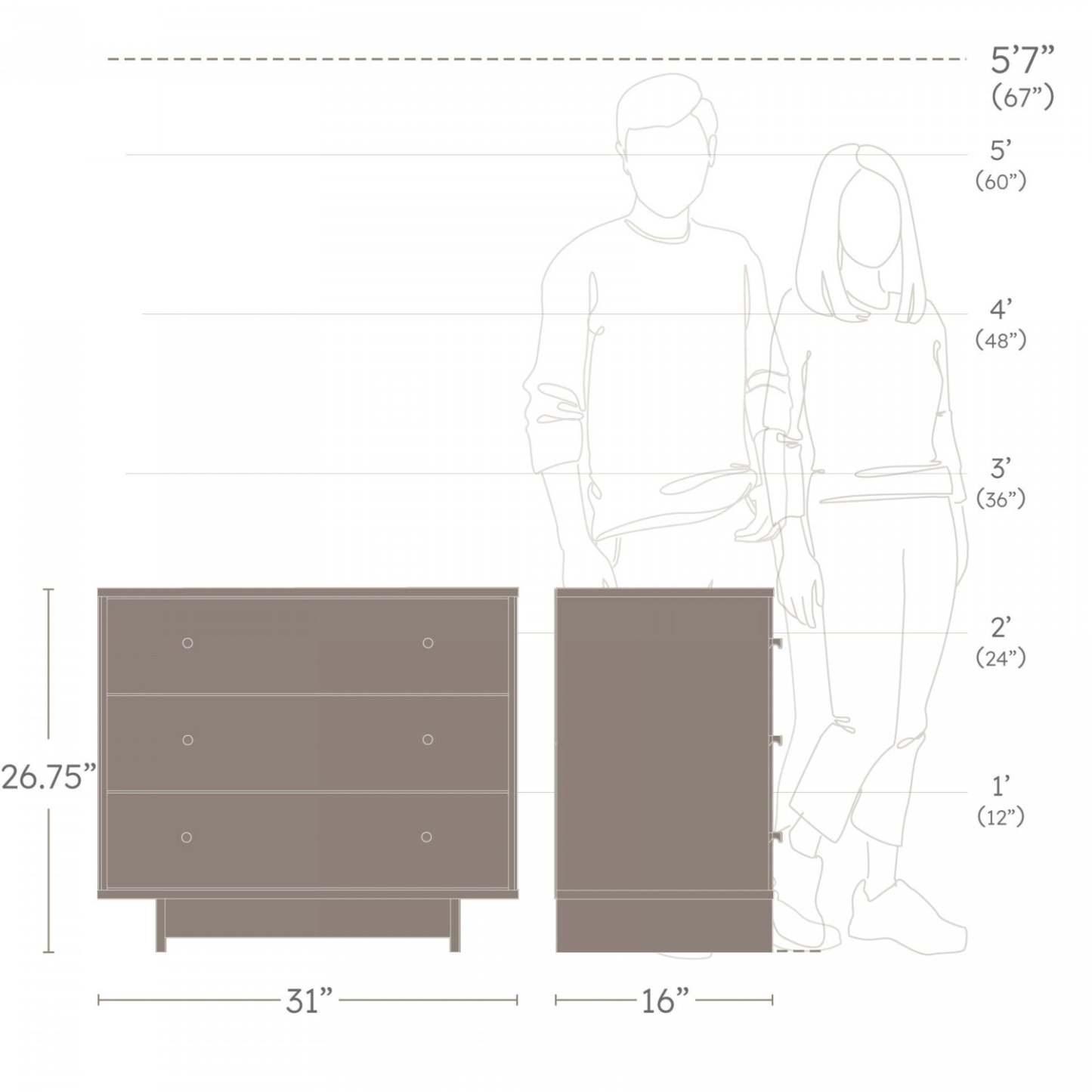 Table de nuit Finnley à 3 tiroirs - Chêne noir | Finnley Table De Nuit A 3 Tiroirs – Chêne Noir