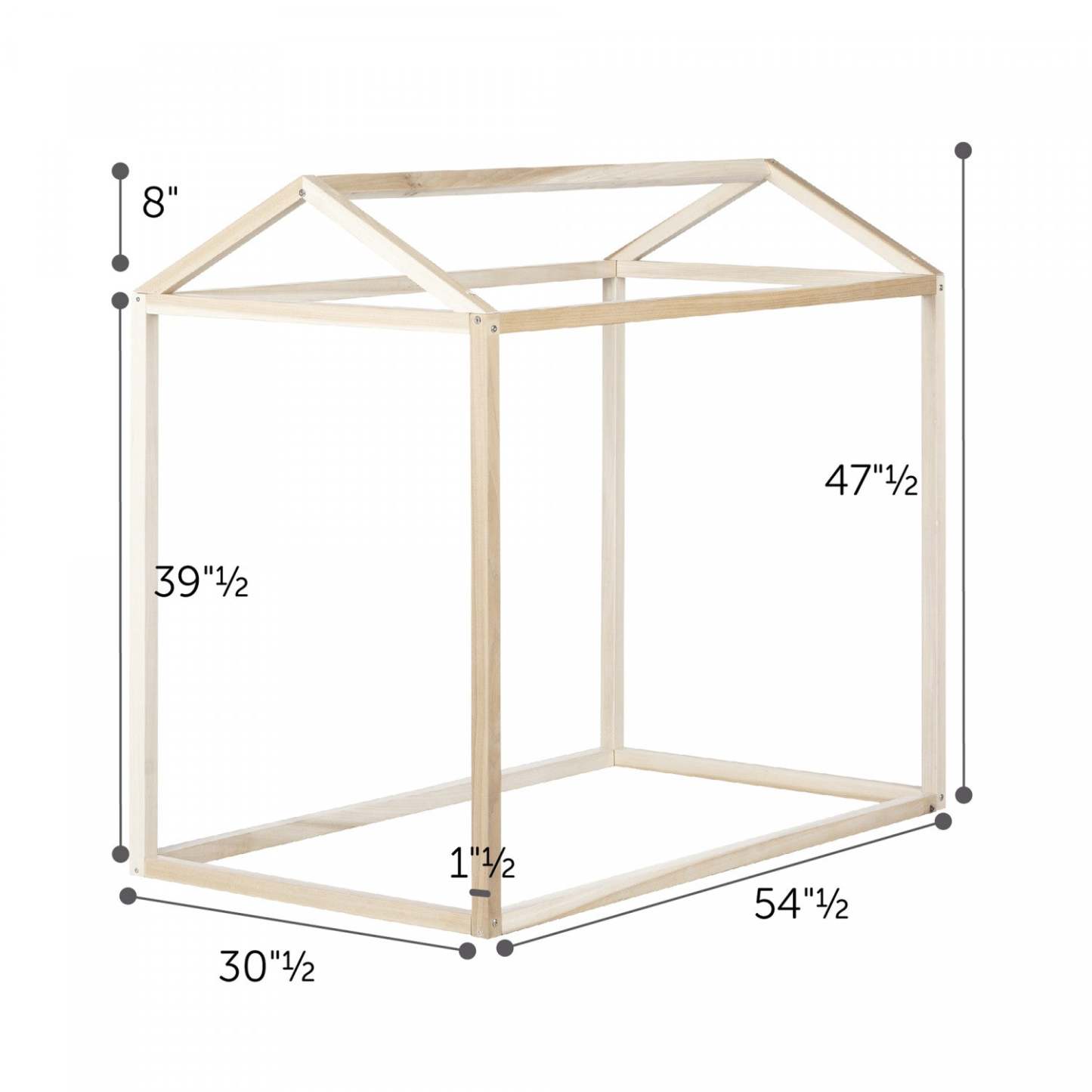 Lit maison pour tout-petits Sweedi - Bois naturel | Sweedi Maison lit pour enfant Bambin - Bois naturel | D83G7S9V