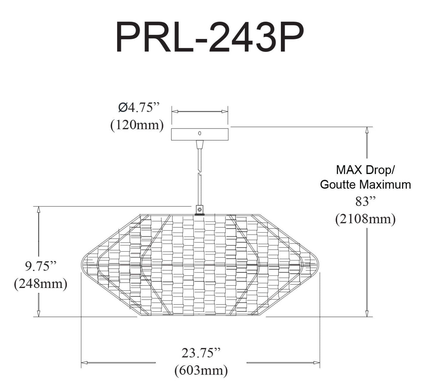 Dainolite Pourel 3 Light Pendant Small Matte Black Finish Natural Shade Lamp|Petit luminaire suspendu Pourel de Dainolite avec abat-jour naturel, fini noir mat et 3 ampoules