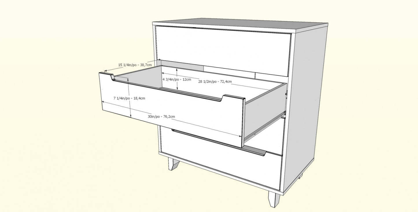 Commode à 4 tiroirs Nordika - Blanc | Commode verticale Nordika à 4 tiroirs - blanche | D08H9PLQ