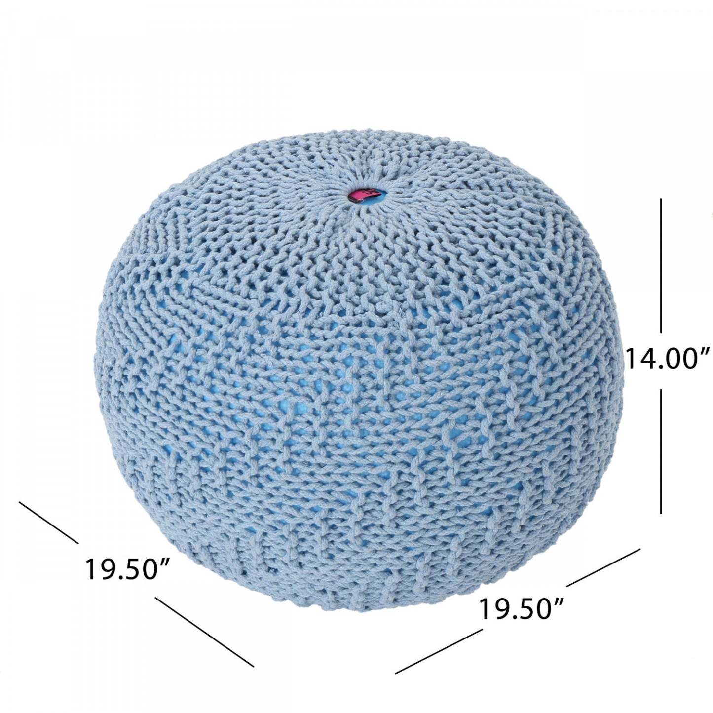 Pouf rembourré Murphy, 100 % coton - Sarcelle | Pouf Rembourré Murphy, 100 % Coton, - Couleur Bleu Sarcelle