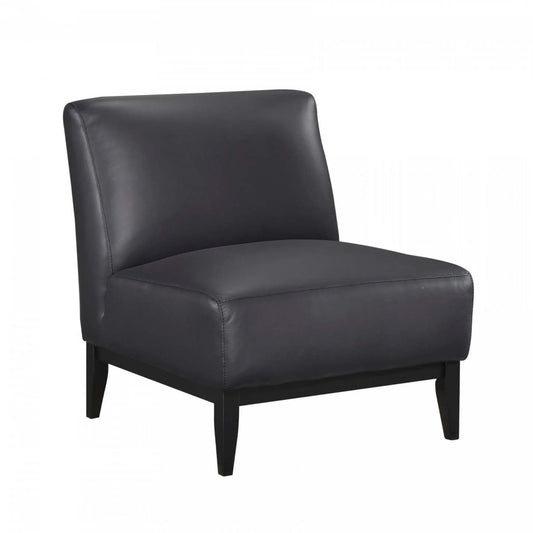Chaise d'appoint Murdock en cuir noir | Fauteuil D'appoint Murdock En Cuir Noir