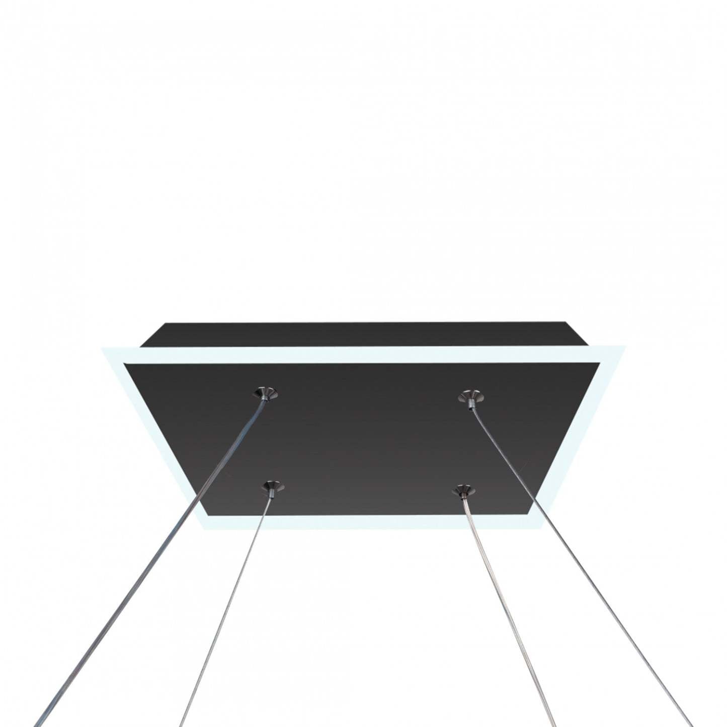 Lustre carré de la collection Lazio avec lampe à DEL intégrée de 24 po - noir