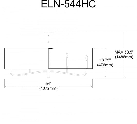Dainolite Eleanor 4 Light Horizontal Chandelier Aged Brass White Shade Lamp|Lustre horizontal Eleanor de Dainolite avec abat-jour blanc, fini laiton vieilli et 4 ampoules