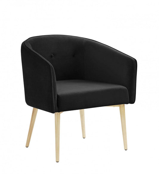 Velma Chaise d'appoint Velours Noir | Chaise D'appoint Velma En Velours Noir