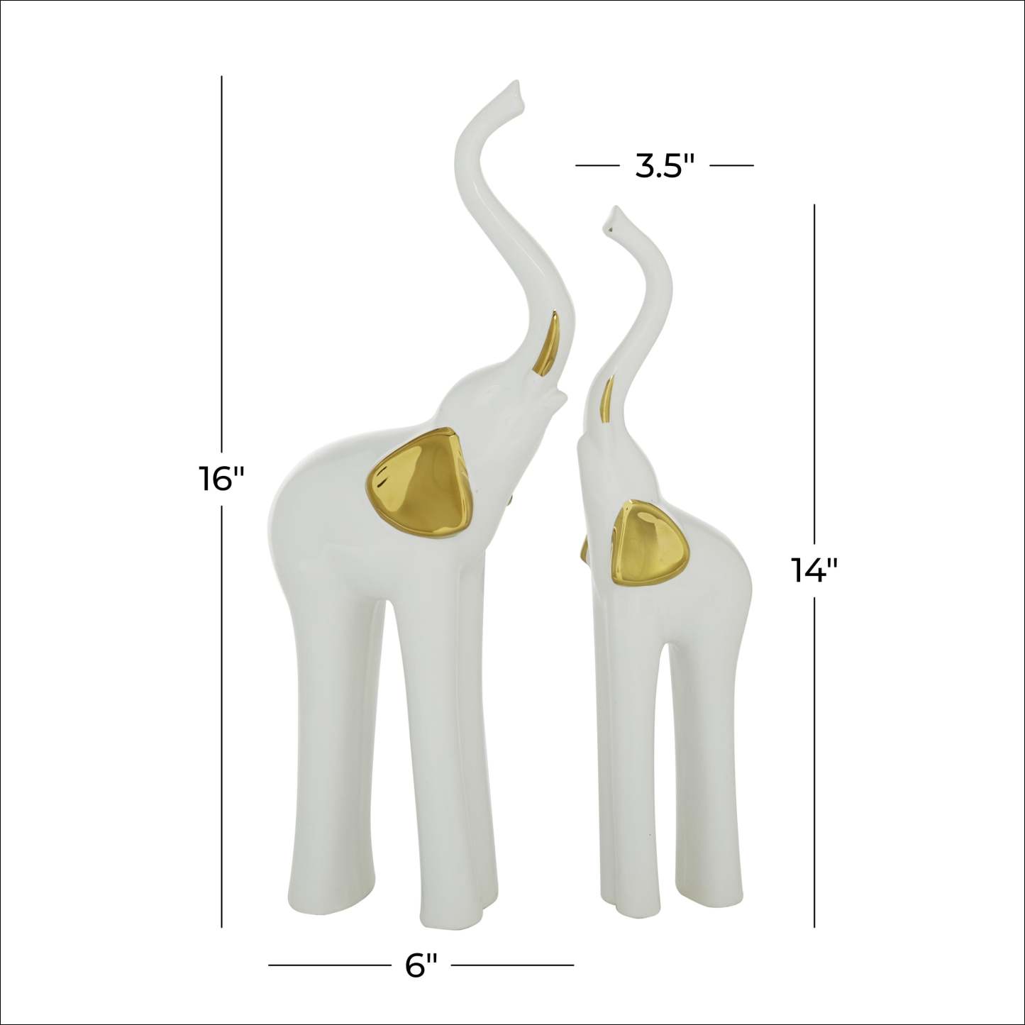 Céramique 14 Elephant - Set de 2|Éléphant de 14 po en céramique - ensemble de 2