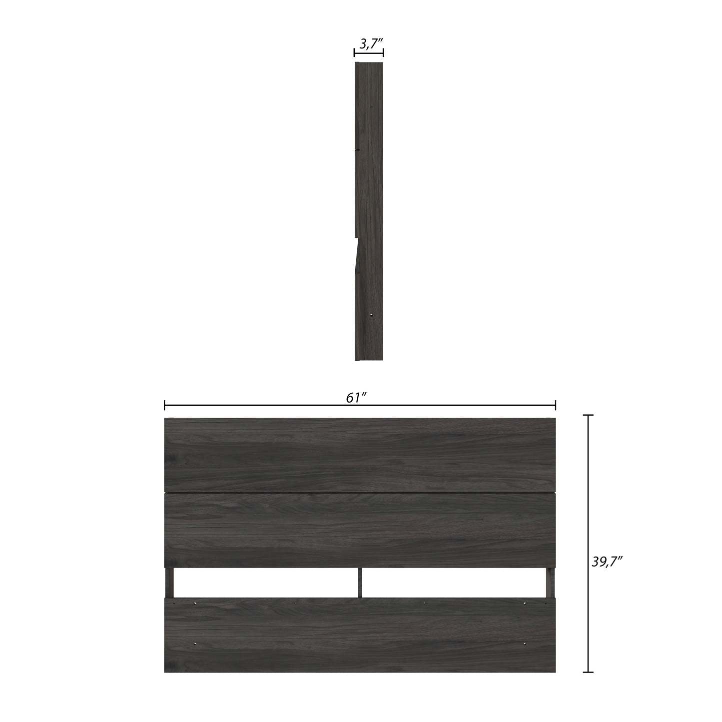 Tête de lit à panneau pour grand lit Nordika - Gris écorce | Grand lit à panneaux Nordika - gris écorce | D08H19Y0