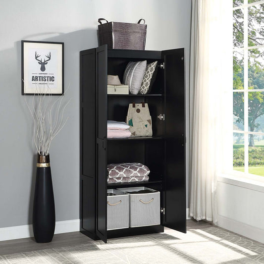 Manhattan Comfort Hopkins Modern Storage Closet - Black|Armoire de rangement autoportante moderne Hopkins de Manhattan Comfort avec 7 tablettes - blanche